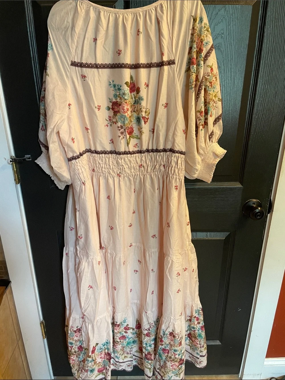 Anthropologie Floral Boho Maxi Dress in Blush - Picture 4 of 4